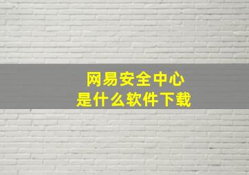 网易安全中心是什么软件下载