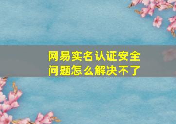 网易实名认证安全问题怎么解决不了