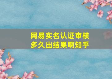 网易实名认证审核多久出结果啊知乎