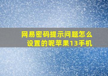 网易密码提示问题怎么设置的呢苹果13手机