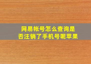 网易帐号怎么查询是否注销了手机号呢苹果