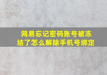 网易忘记密码账号被冻结了怎么解除手机号绑定