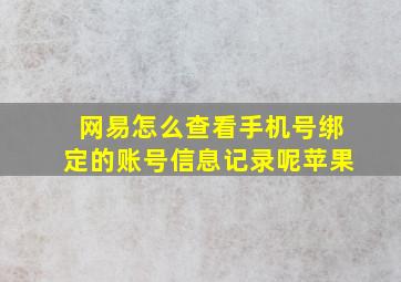 网易怎么查看手机号绑定的账号信息记录呢苹果