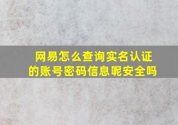 网易怎么查询实名认证的账号密码信息呢安全吗