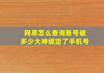 网易怎么查询账号被多少大神绑定了手机号