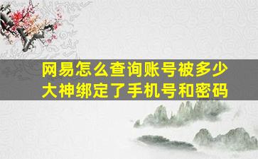 网易怎么查询账号被多少大神绑定了手机号和密码