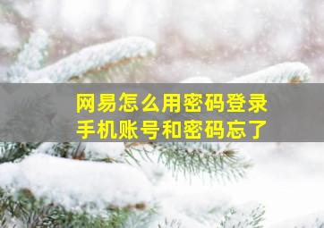 网易怎么用密码登录手机账号和密码忘了