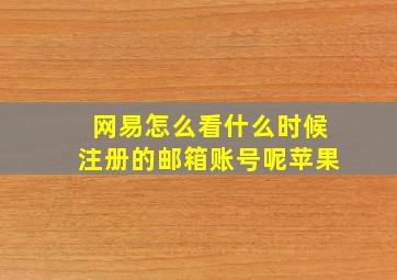 网易怎么看什么时候注册的邮箱账号呢苹果