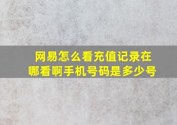 网易怎么看充值记录在哪看啊手机号码是多少号