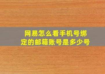 网易怎么看手机号绑定的邮箱账号是多少号