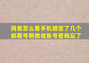 网易怎么看手机绑定了几个邮箱号啊微信账号密码忘了