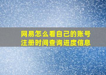 网易怎么看自己的账号注册时间查询进度信息