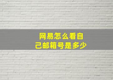 网易怎么看自己邮箱号是多少