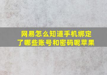 网易怎么知道手机绑定了哪些账号和密码呢苹果