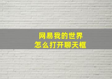 网易我的世界怎么打开聊天框