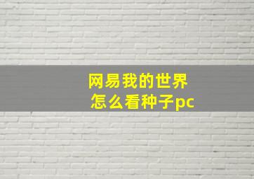 网易我的世界怎么看种子pc