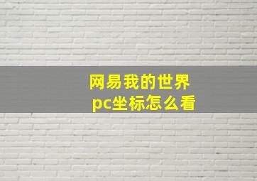 网易我的世界pc坐标怎么看