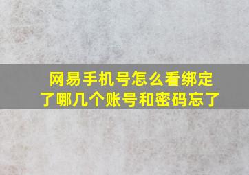 网易手机号怎么看绑定了哪几个账号和密码忘了