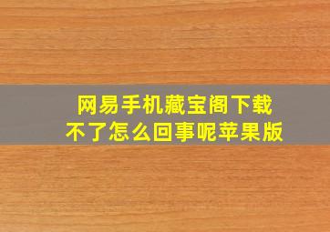 网易手机藏宝阁下载不了怎么回事呢苹果版