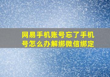 网易手机账号忘了手机号怎么办解绑微信绑定