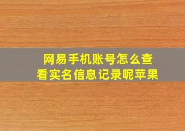 网易手机账号怎么查看实名信息记录呢苹果