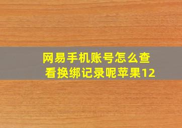 网易手机账号怎么查看换绑记录呢苹果12