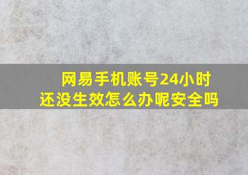 网易手机账号24小时还没生效怎么办呢安全吗