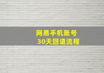 网易手机账号30天回退流程