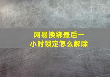 网易换绑最后一小时锁定怎么解除