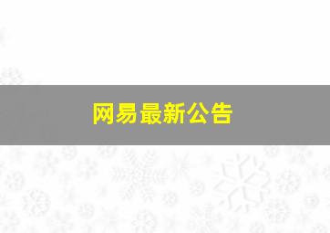 网易最新公告