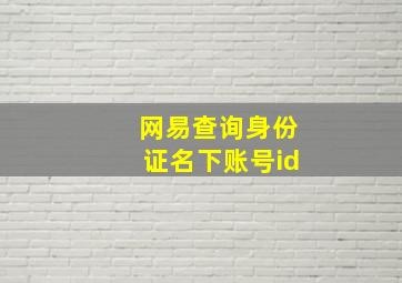 网易查询身份证名下账号id