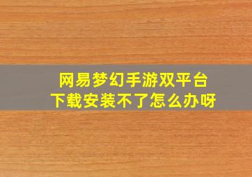 网易梦幻手游双平台下载安装不了怎么办呀