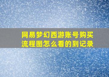 网易梦幻西游账号购买流程图怎么看的到记录