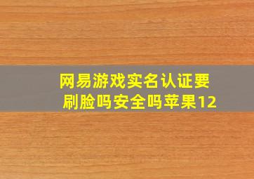 网易游戏实名认证要刷脸吗安全吗苹果12