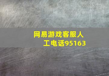 网易游戏客服人工电话95163