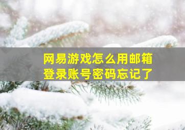 网易游戏怎么用邮箱登录账号密码忘记了