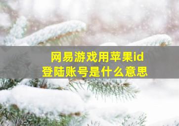 网易游戏用苹果id登陆账号是什么意思