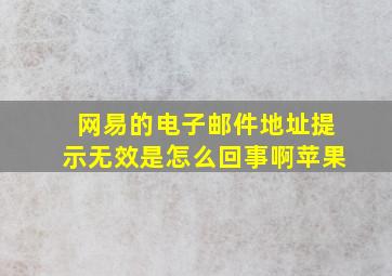 网易的电子邮件地址提示无效是怎么回事啊苹果