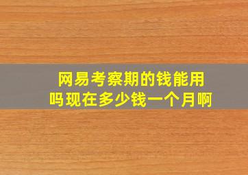 网易考察期的钱能用吗现在多少钱一个月啊