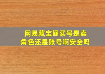 网易藏宝阁买号是卖角色还是账号啊安全吗