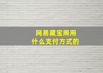 网易藏宝阁用什么支付方式的