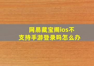 网易藏宝阁ios不支持手游登录吗怎么办