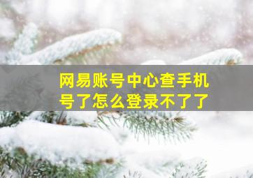 网易账号中心查手机号了怎么登录不了了