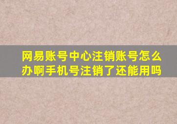 网易账号中心注销账号怎么办啊手机号注销了还能用吗