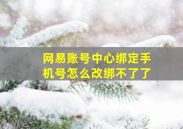 网易账号中心绑定手机号怎么改绑不了了