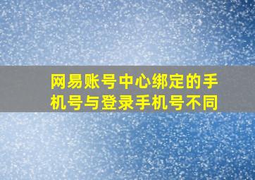 网易账号中心绑定的手机号与登录手机号不同