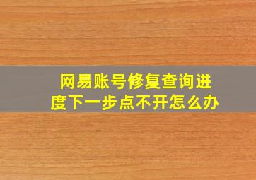 网易账号修复查询进度下一步点不开怎么办