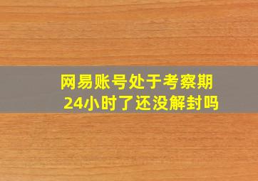 网易账号处于考察期24小时了还没解封吗