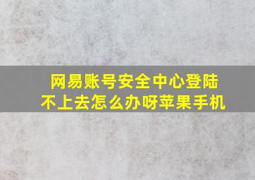 网易账号安全中心登陆不上去怎么办呀苹果手机