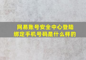 网易账号安全中心登陆绑定手机号码是什么样的